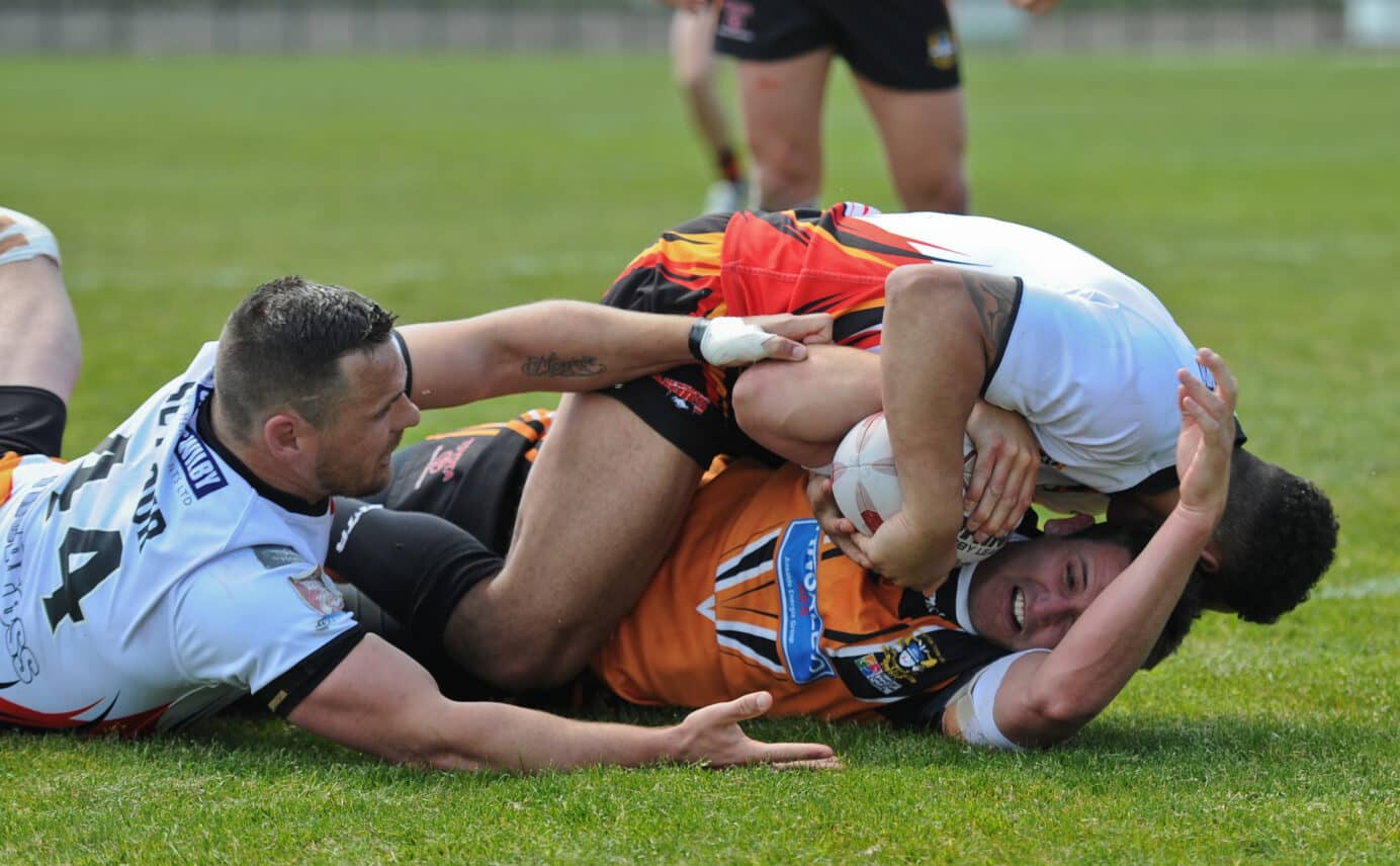 2015 - Dewsbury v Workington - Jarrad Stack scores a try